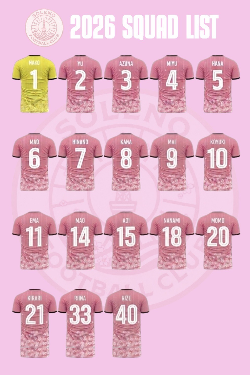Ladies Squad List